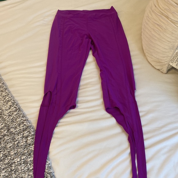 Ankle Tie Neon Leggings - Picture 2 of 4